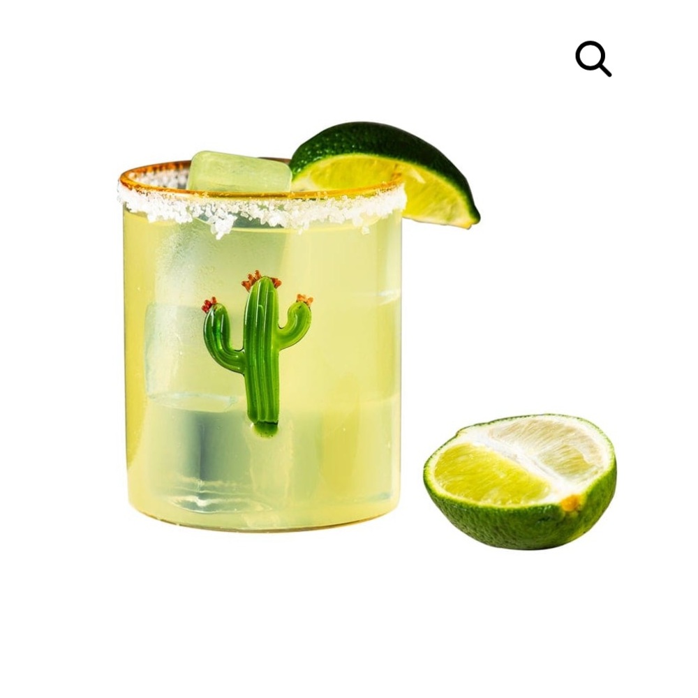 Set of 2, Abigail’s hand-blown glass Aztec Cactus Tumbler